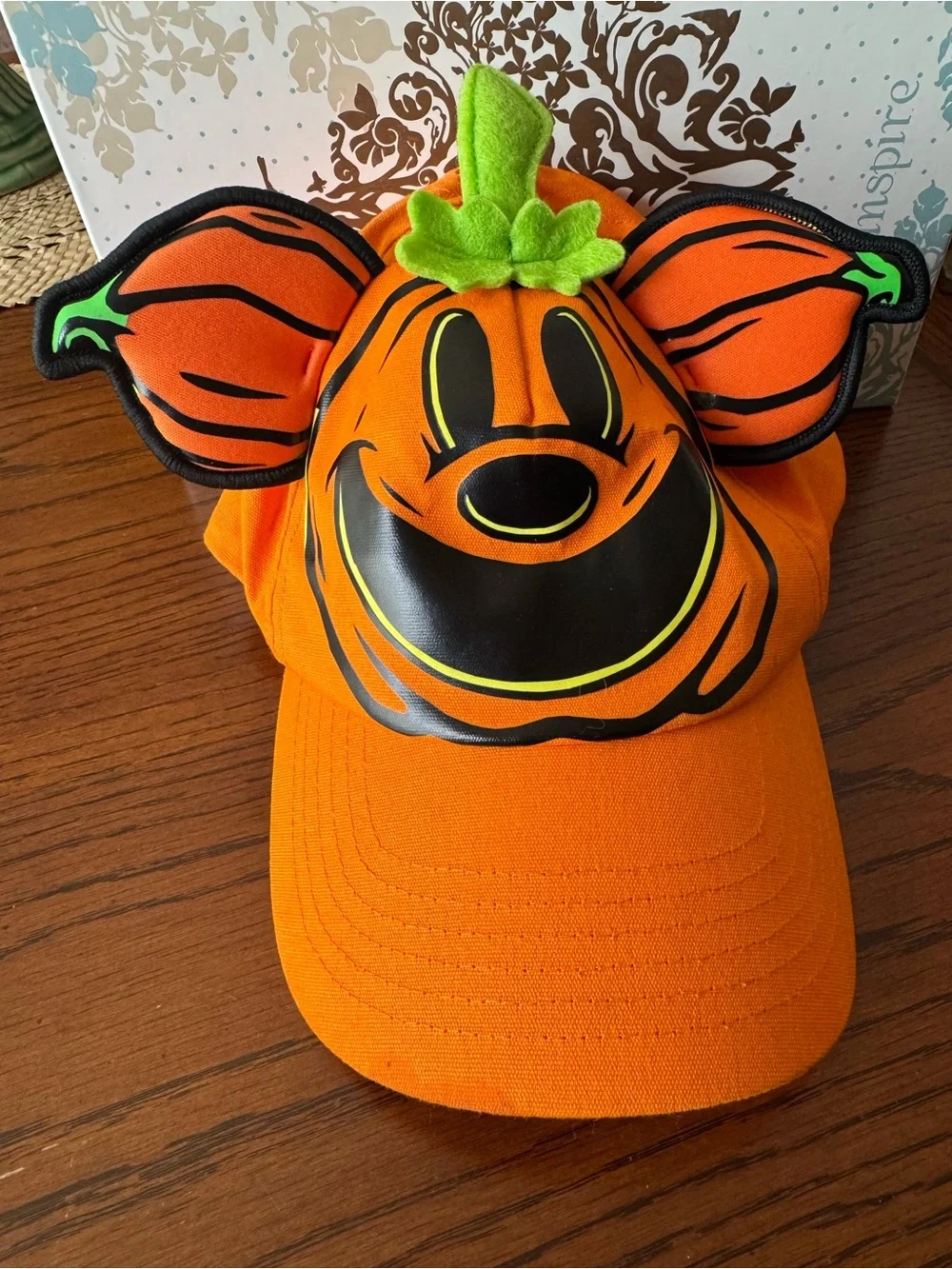 Mickey Pumpkin Patch Baseball Cap Hat Glow Dark Disney Authentic Halloween